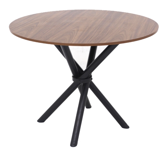 MESA M-010 PRETA 90 CM - Tampo Madeirado Castanho
